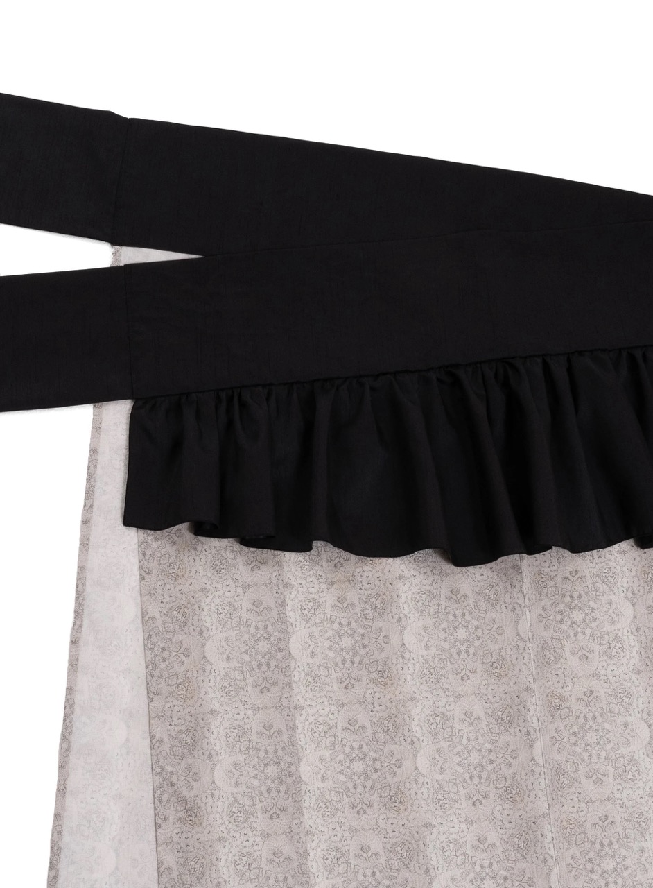 SAK-KMCFS20240323　クロス着物　フリルスカート（アンティークホワイトレース柄）