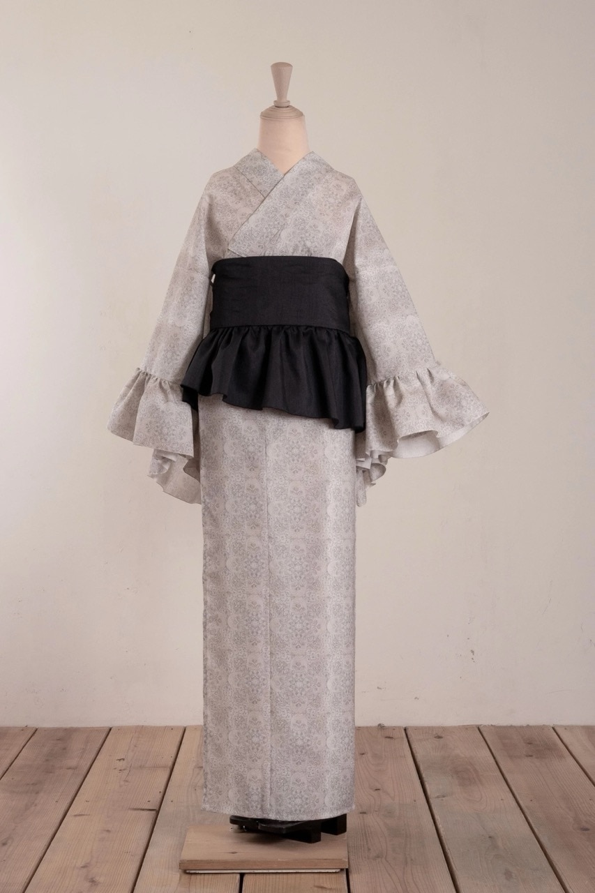SAK-KMCFS20240323　クロス着物　フリルスカート（アンティークホワイトレース柄）