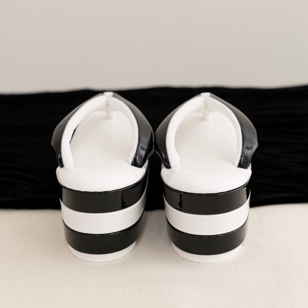 ハイカットウェッジソール草履(ホワイト) SAK-Ks05-001