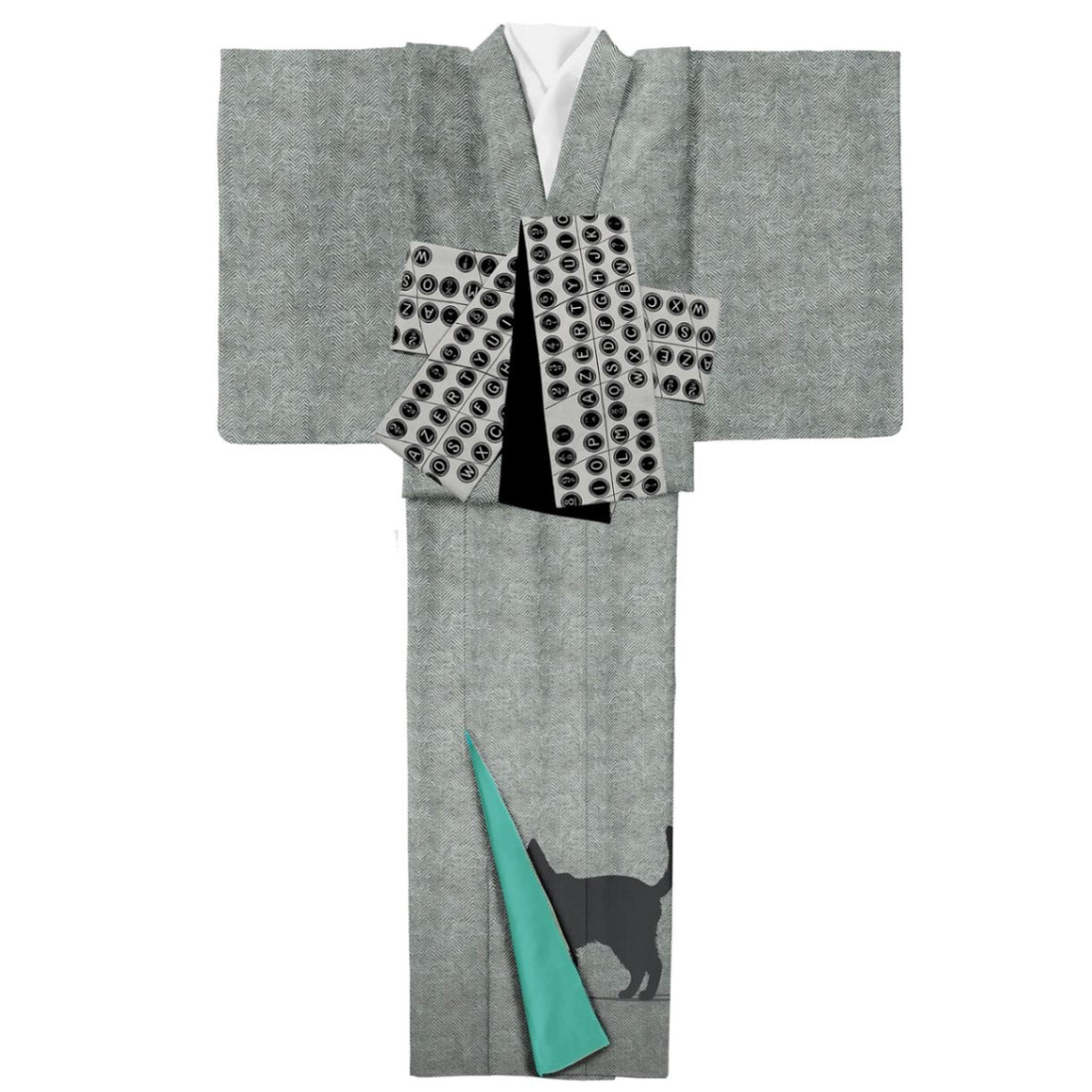 即納品 綿ウール両面染ひとえ着物　swk24091303