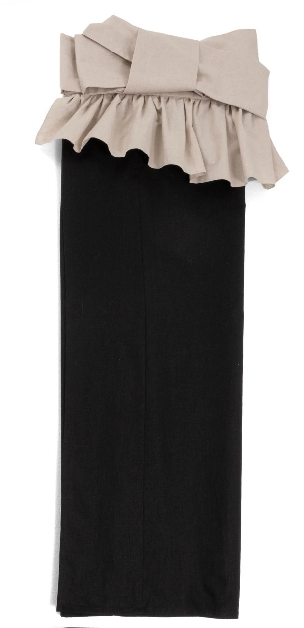 SAK-KMCFS20240321　クロス着物　フリルスカート（バイカラー・ブラック）