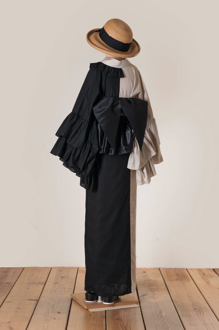 SAK-KMDF20220630 ダブルフリル着物（バイカラー）