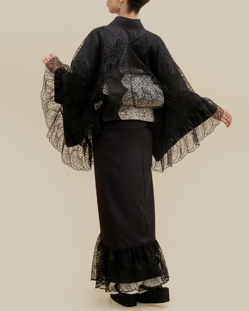 レースアクセサリー着物(ブラック)SAK-KMLA20251011