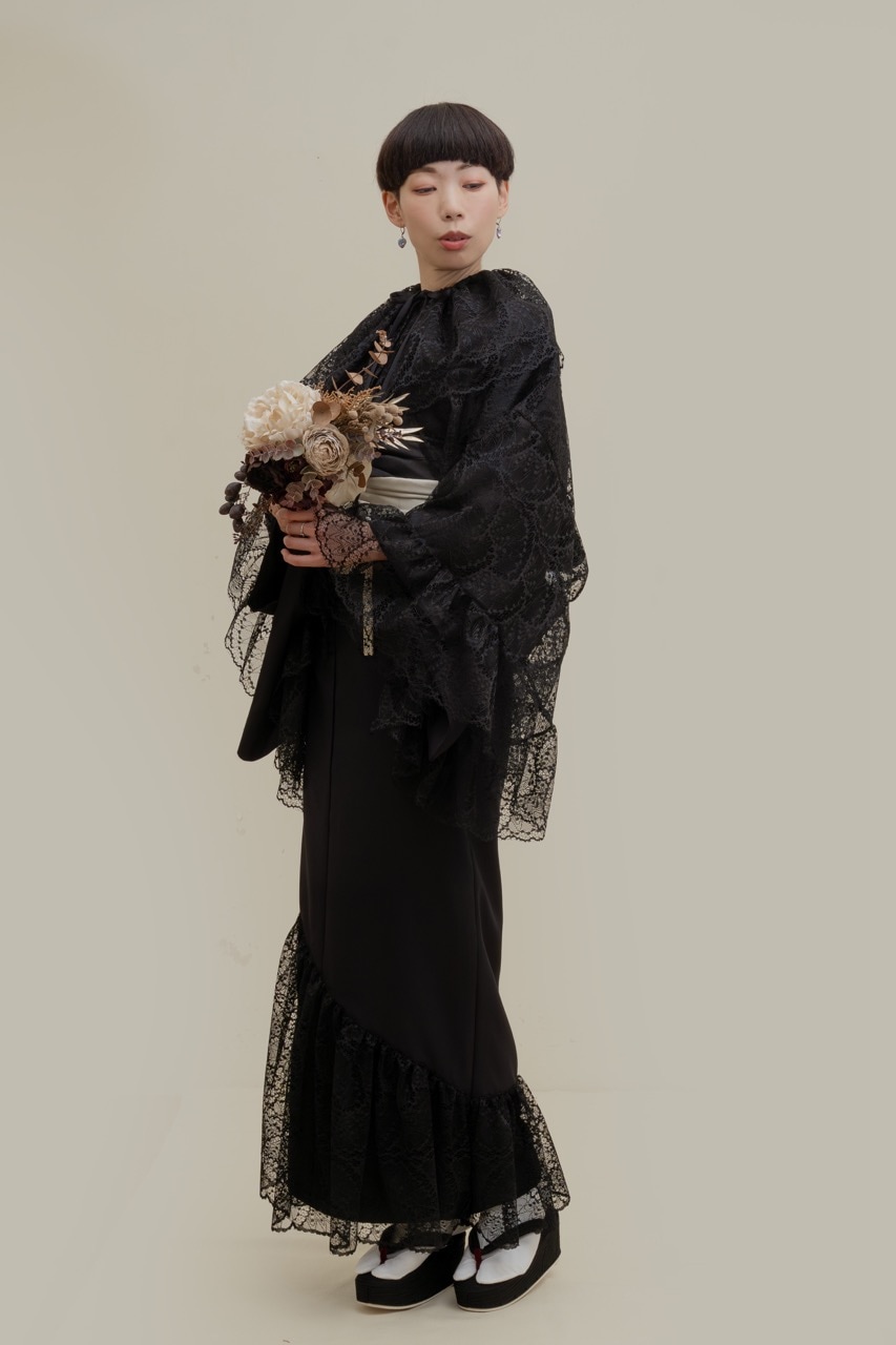 レースアクセサリー着物(ブラック)SAK-KMLA20251011