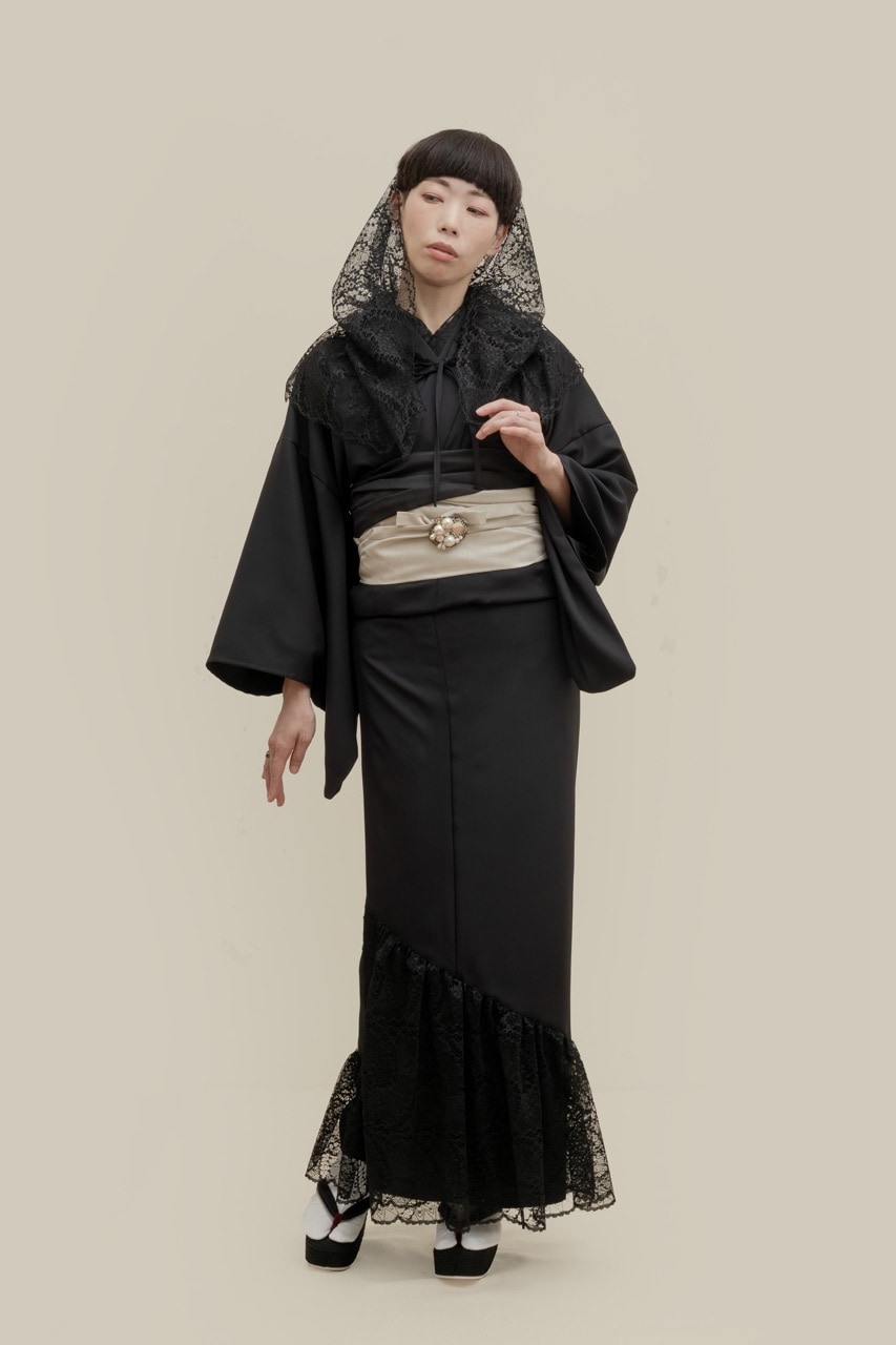 レースアクセサリー着物(ブラック)SAK-KMLA20251011