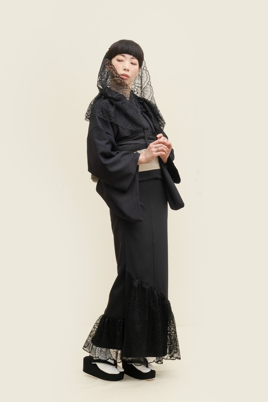 レースアクセサリー着物(ブラック)SAK-KMLA20251011