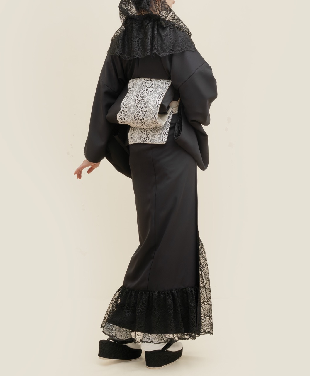 レースアクセサリー着物(ブラック)SAK-KMLA20251011