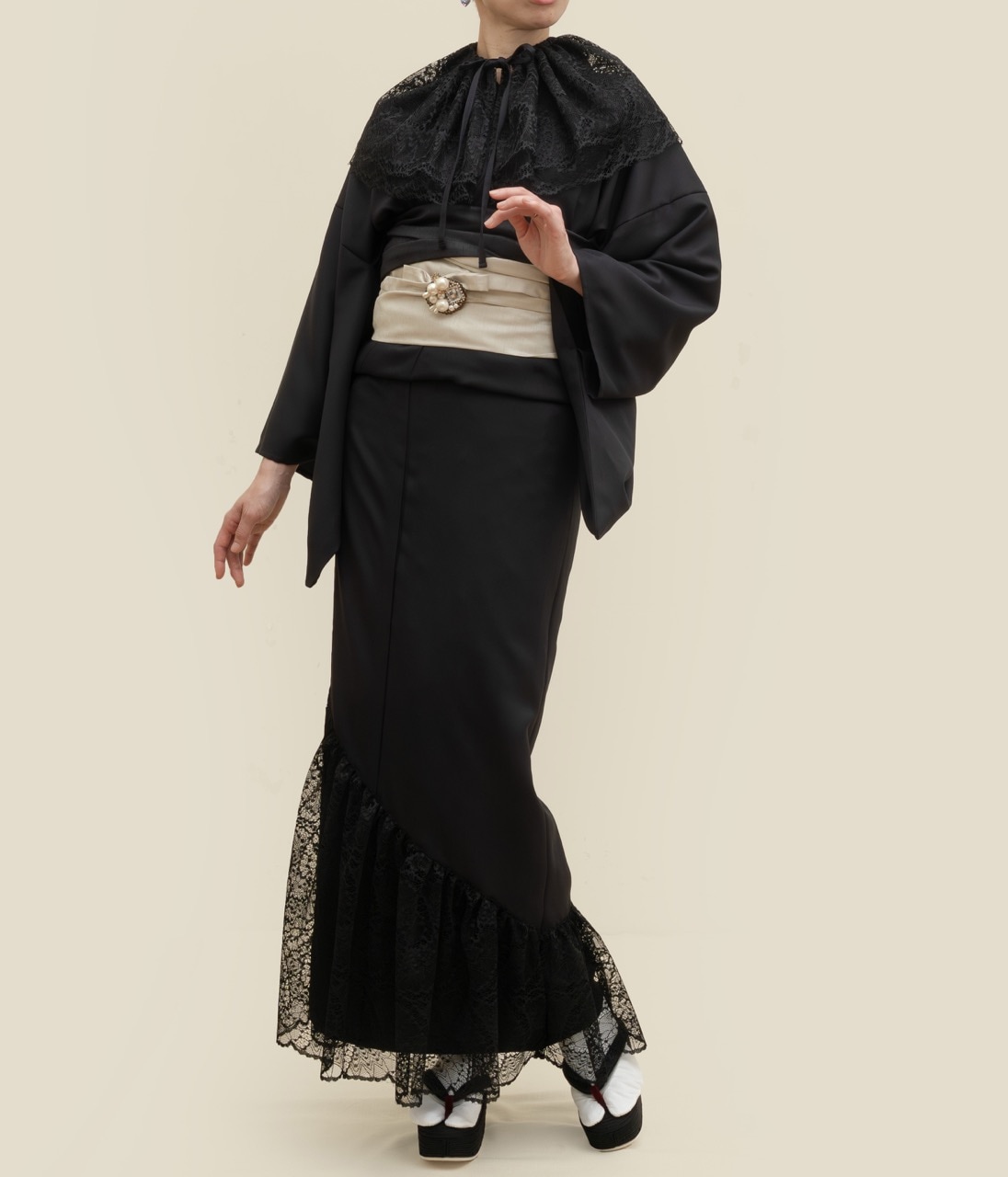 レースアクセサリー着物(ブラック)SAK-KMLA20251011