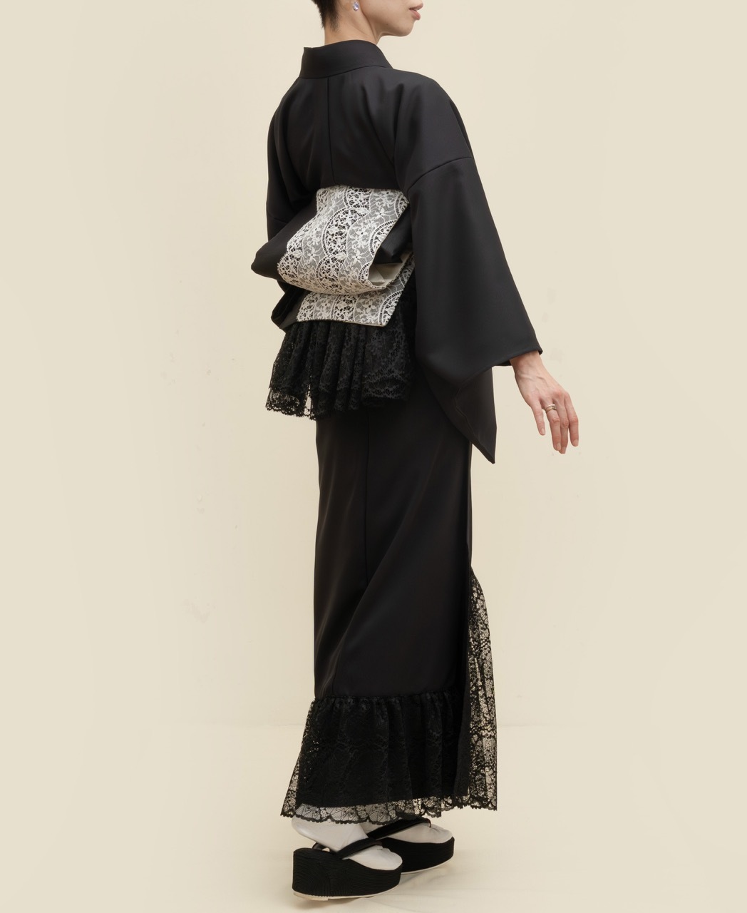 レースアクセサリー着物(ブラック)SAK-KMLA20251011