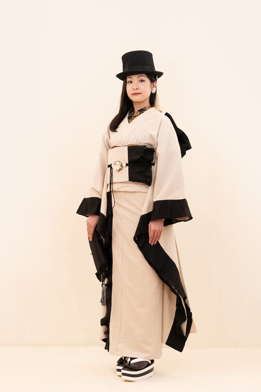 フリルリバーシブル袋帯（バイカラー）　SAK-OFF210112