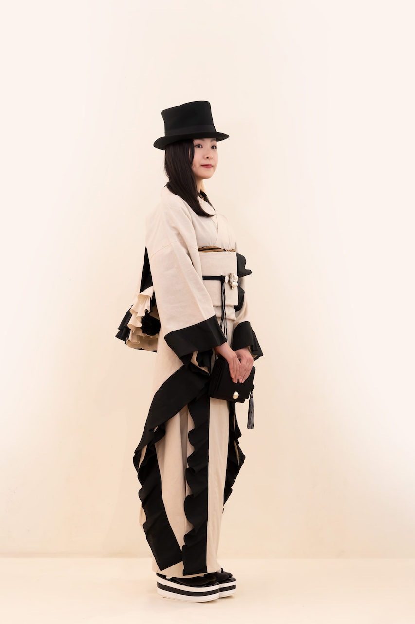 フリルリバーシブル袋帯（バイカラー）　SAK-OFF210112