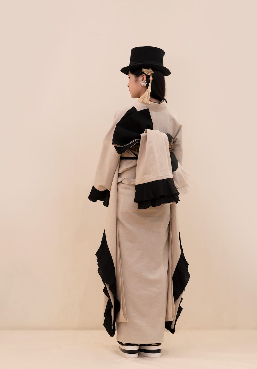 フリルリバーシブル袋帯（バイカラー）　SAK-OFF210112