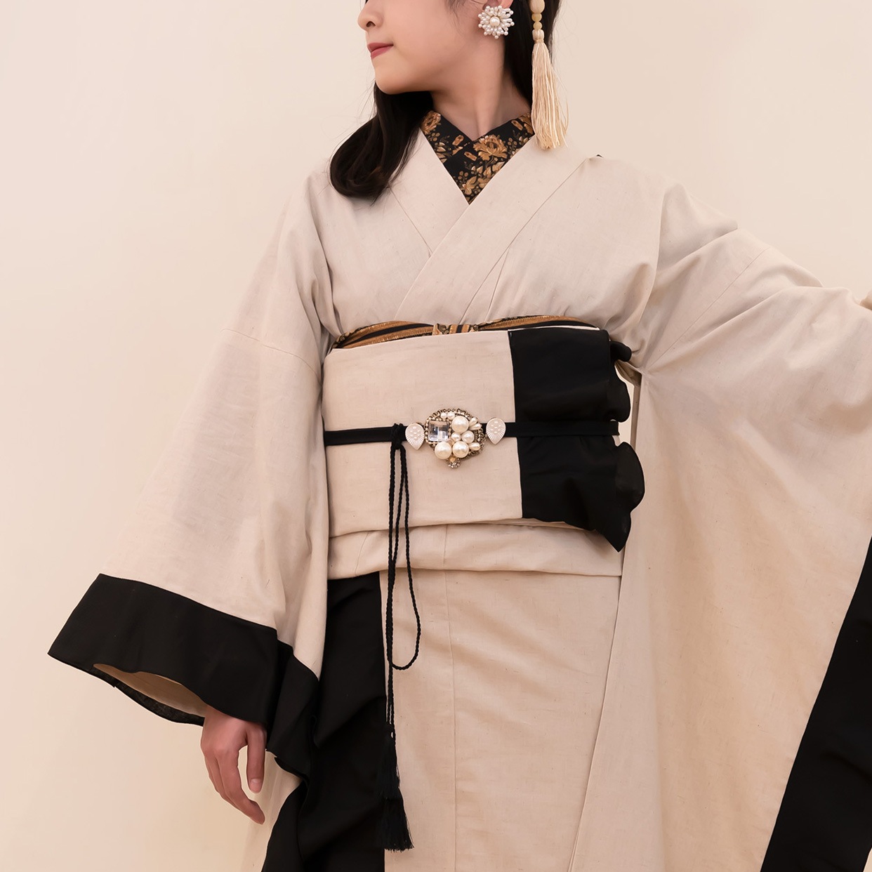 フリルリバーシブル袋帯（バイカラー）　SAK-OFF210112