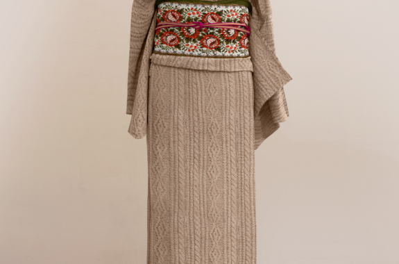 ウール(単衣)着物(ニット(ブラウン)) SAK-WKM20181114