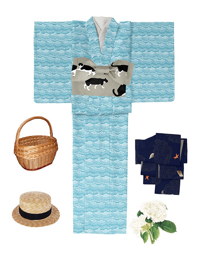 半即納品 半幅帯（ハチワレ猫（グレー）） SAK-HN41801b | ブランド別