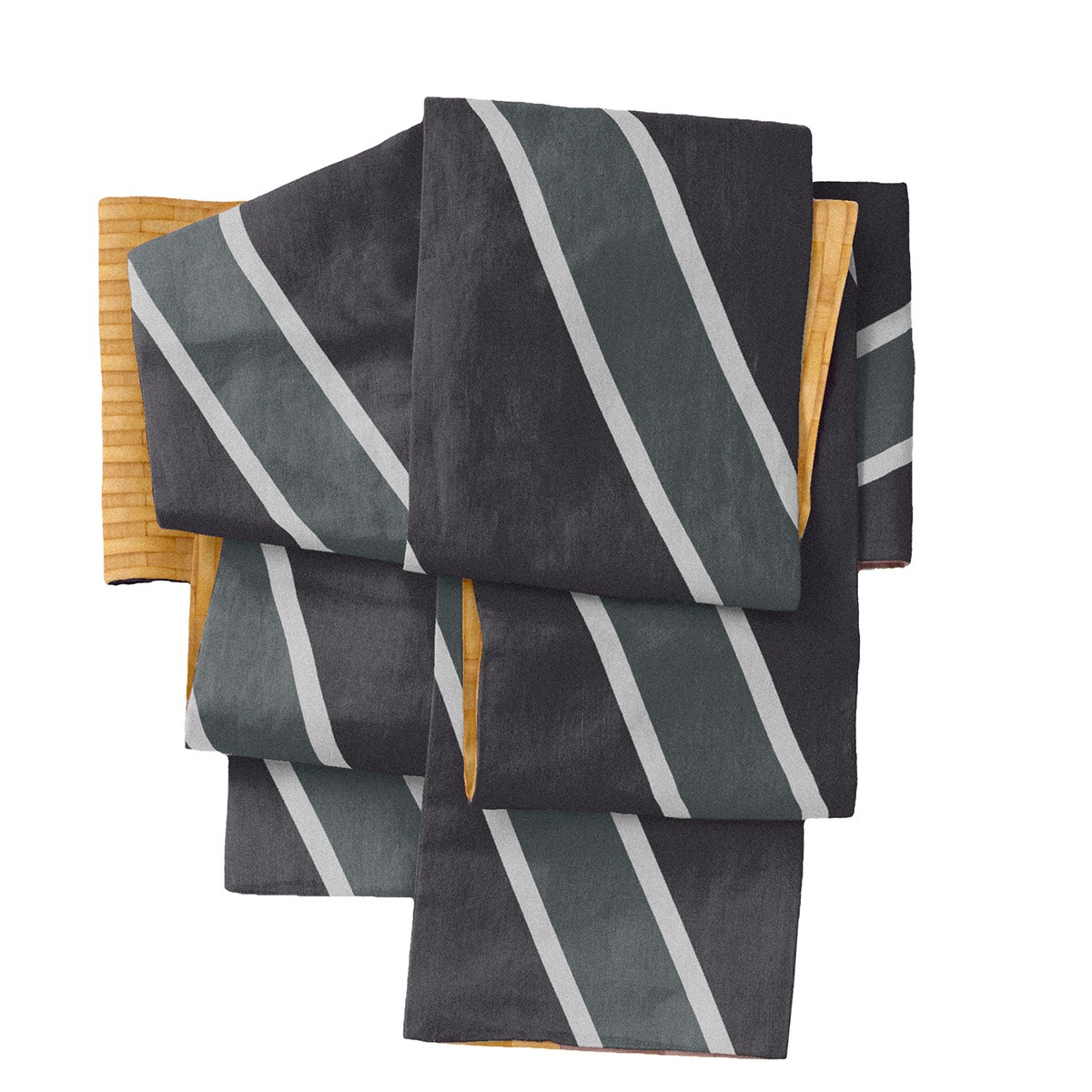 半幅帯(レジメンタルストライプ(灰紫) SAK-HNOP181126