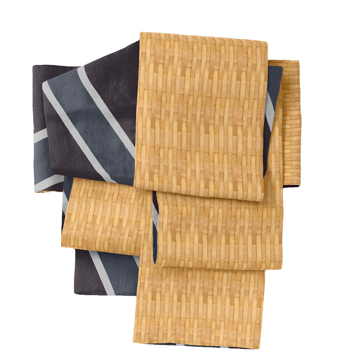 半幅帯(レジメンタルストライプ(灰紫) SAK-HNOP181126