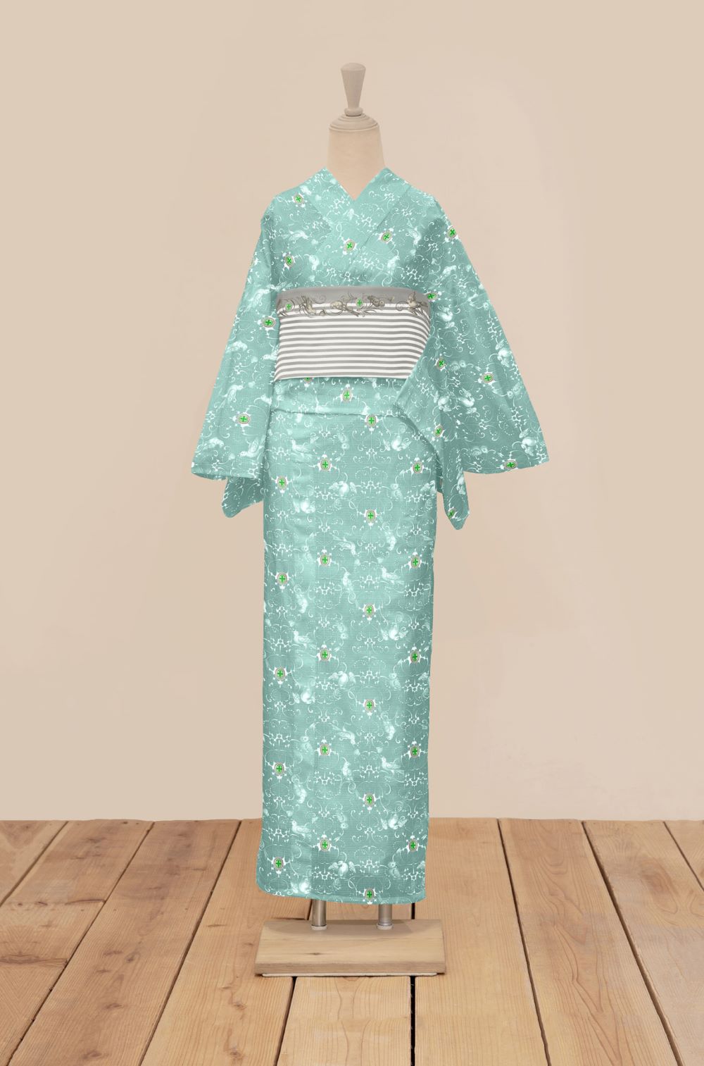 半幅帯（エメラルド）　sSAK-HNOP210419　即納品