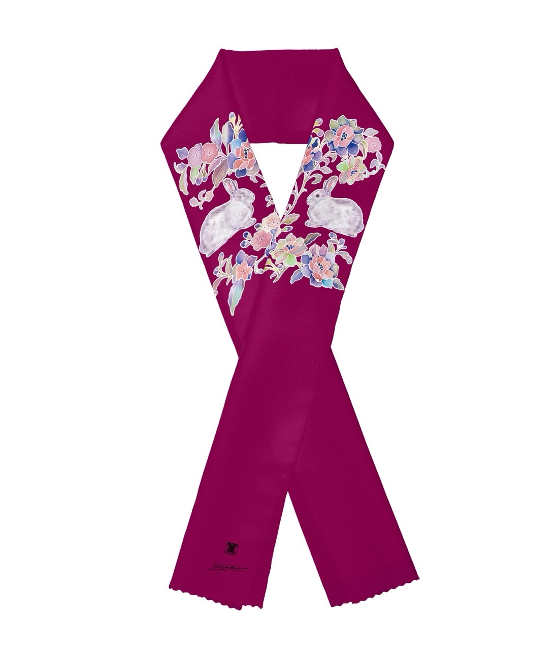 半襟　lapin24042101兎唐草 はまなす色