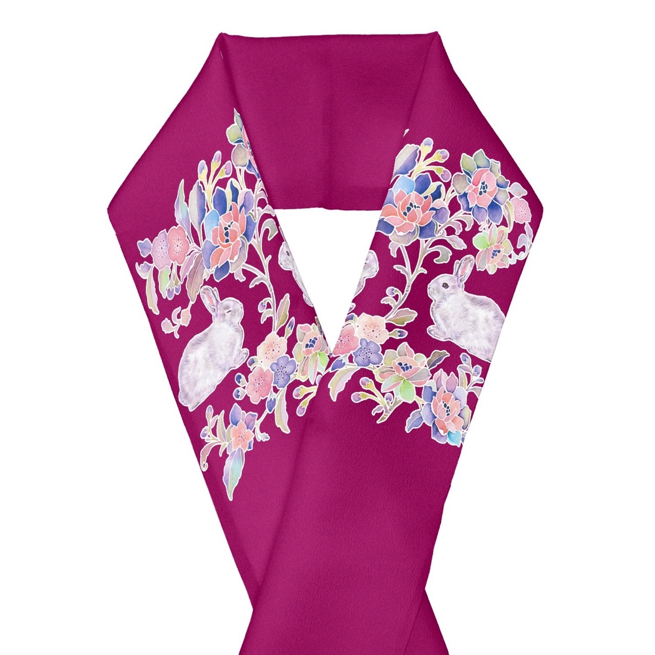 半襟　lapin24042101兎唐草 はまなす色