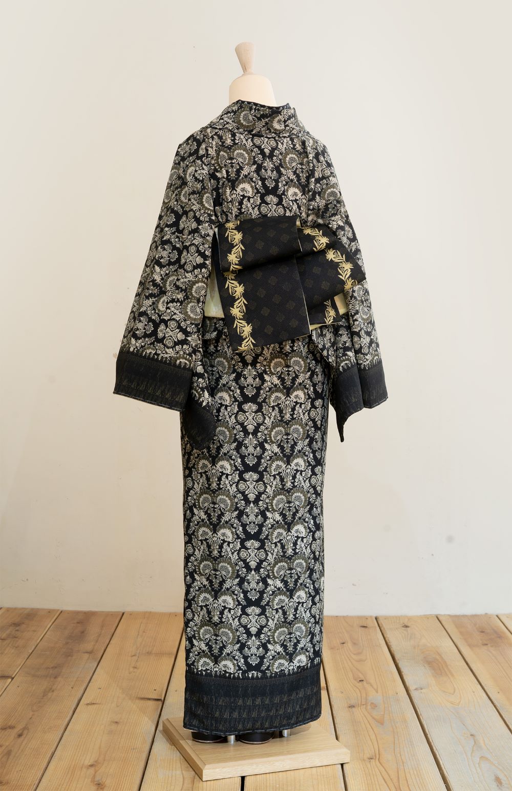 即納品　半幅帯（リトルリリー（ブラウン））　SAK-HNOP191018