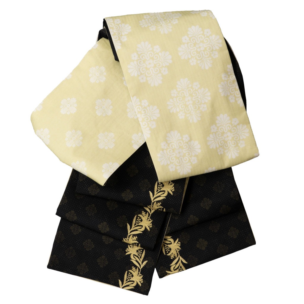 即納品　半幅帯（リトルリリー（ブラウン））　SAK-HNOP191018