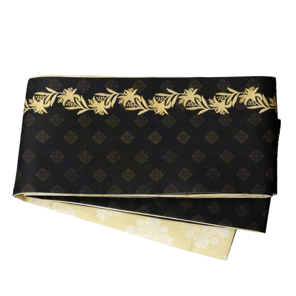 即納品　半幅帯（リトルリリー（ブラウン））　SAK-HNOP191018