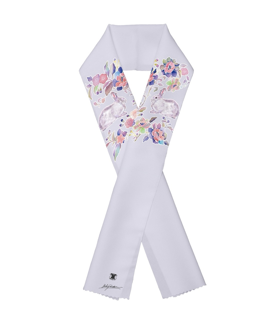 半襟　lapin24042101兎唐草  薄藤