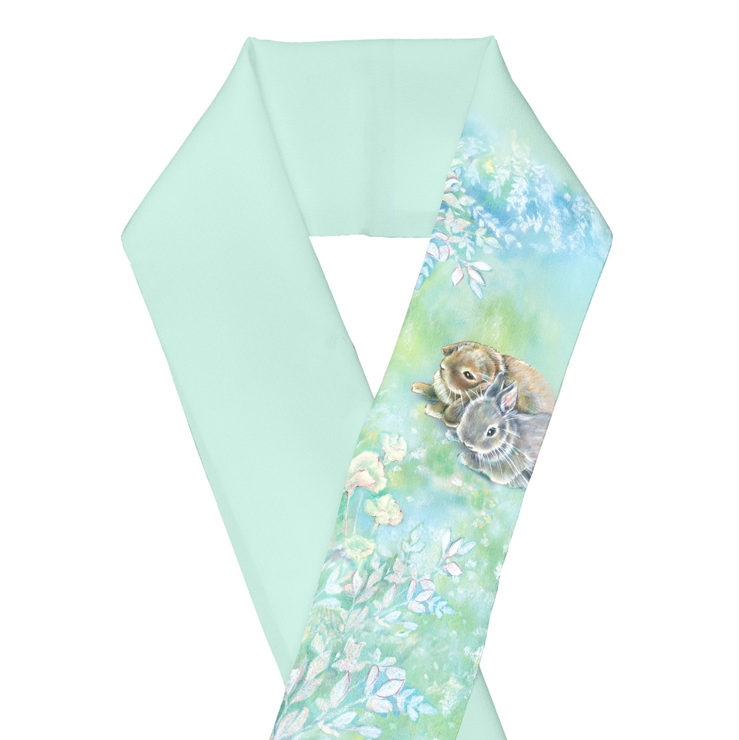 半襟　lapin24042104　森のうさぎたち