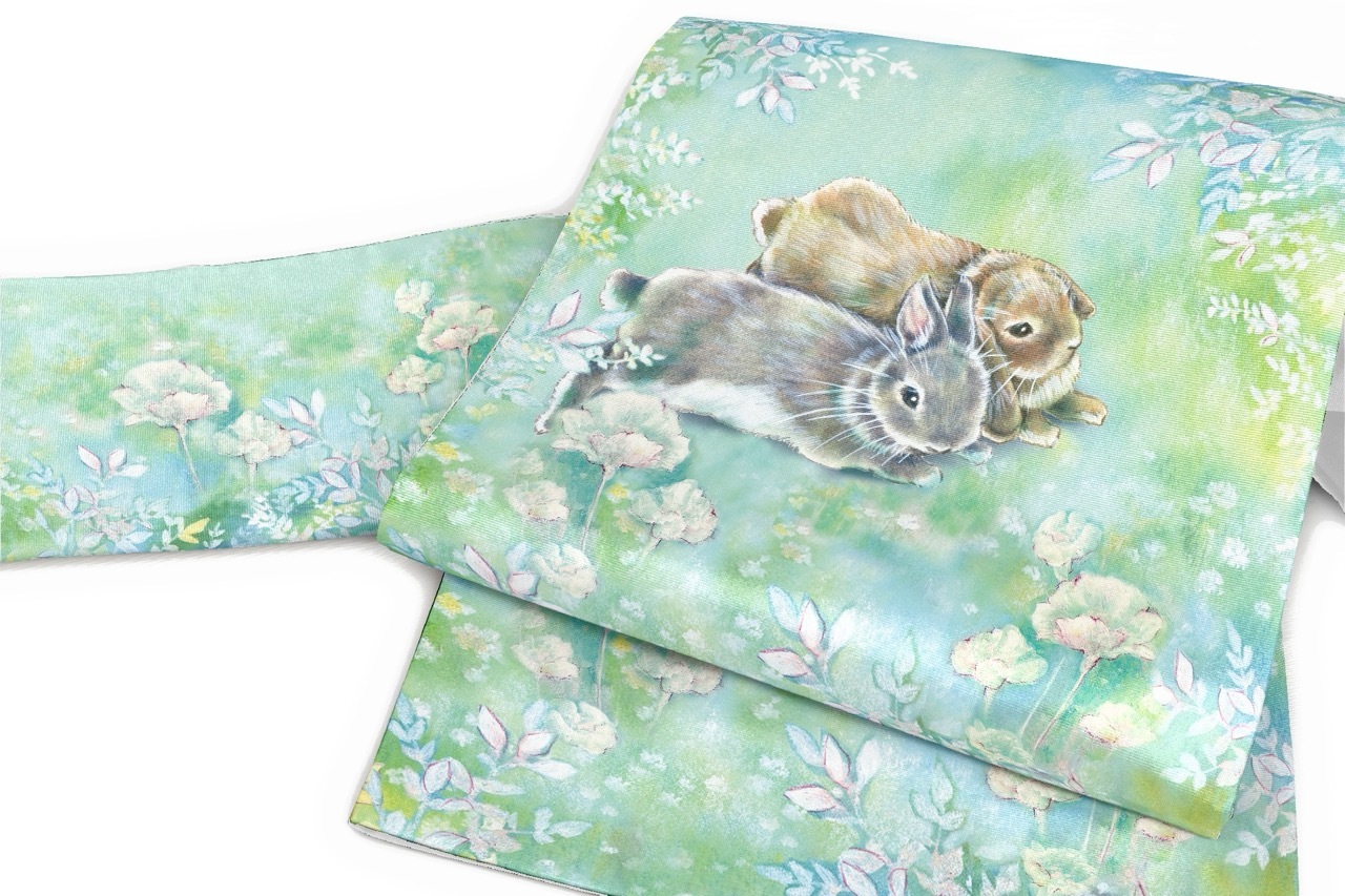 京袋帯 lapin24042104 森のうさぎたち