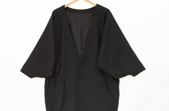 即納品　ノーカラーコート（ブラック）s-SAK-NCC181213
