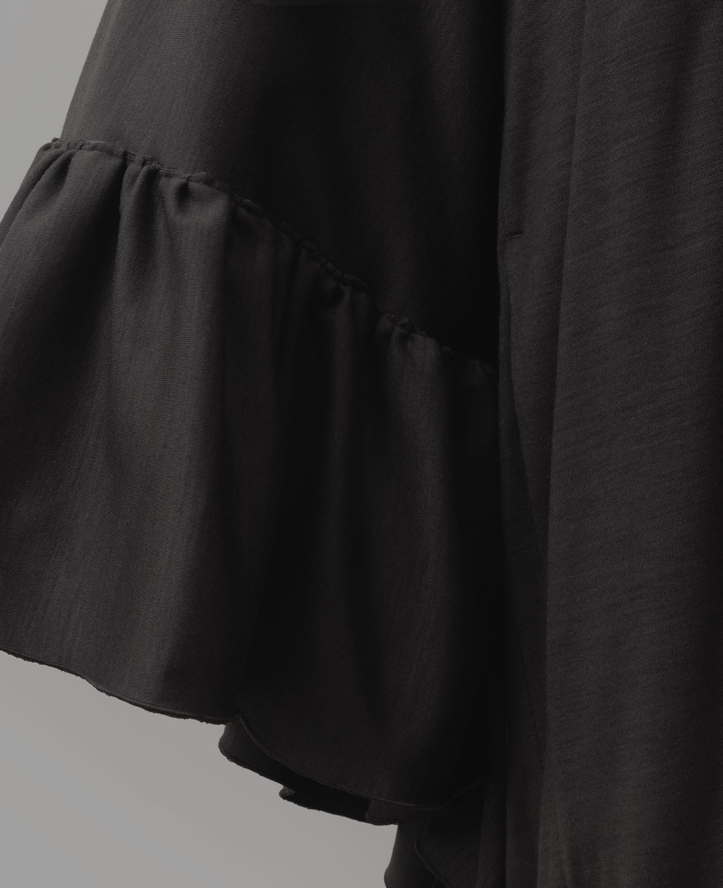 ニットフリル羽織ロング（チャコール）SAK-FHANL 241125