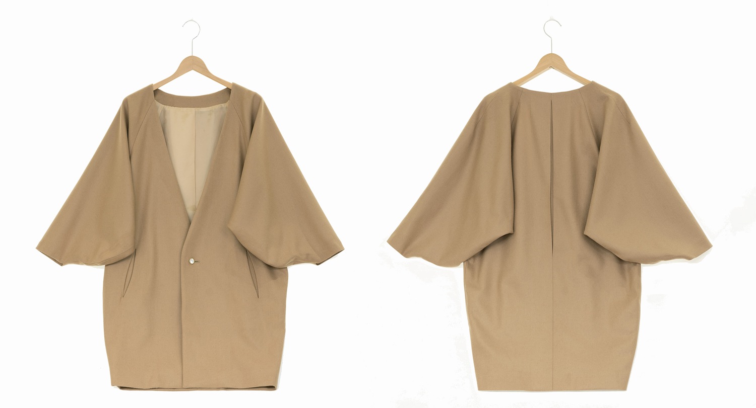 ノーカラーコート（キャメル）s-SAK-NCC181212　即納品