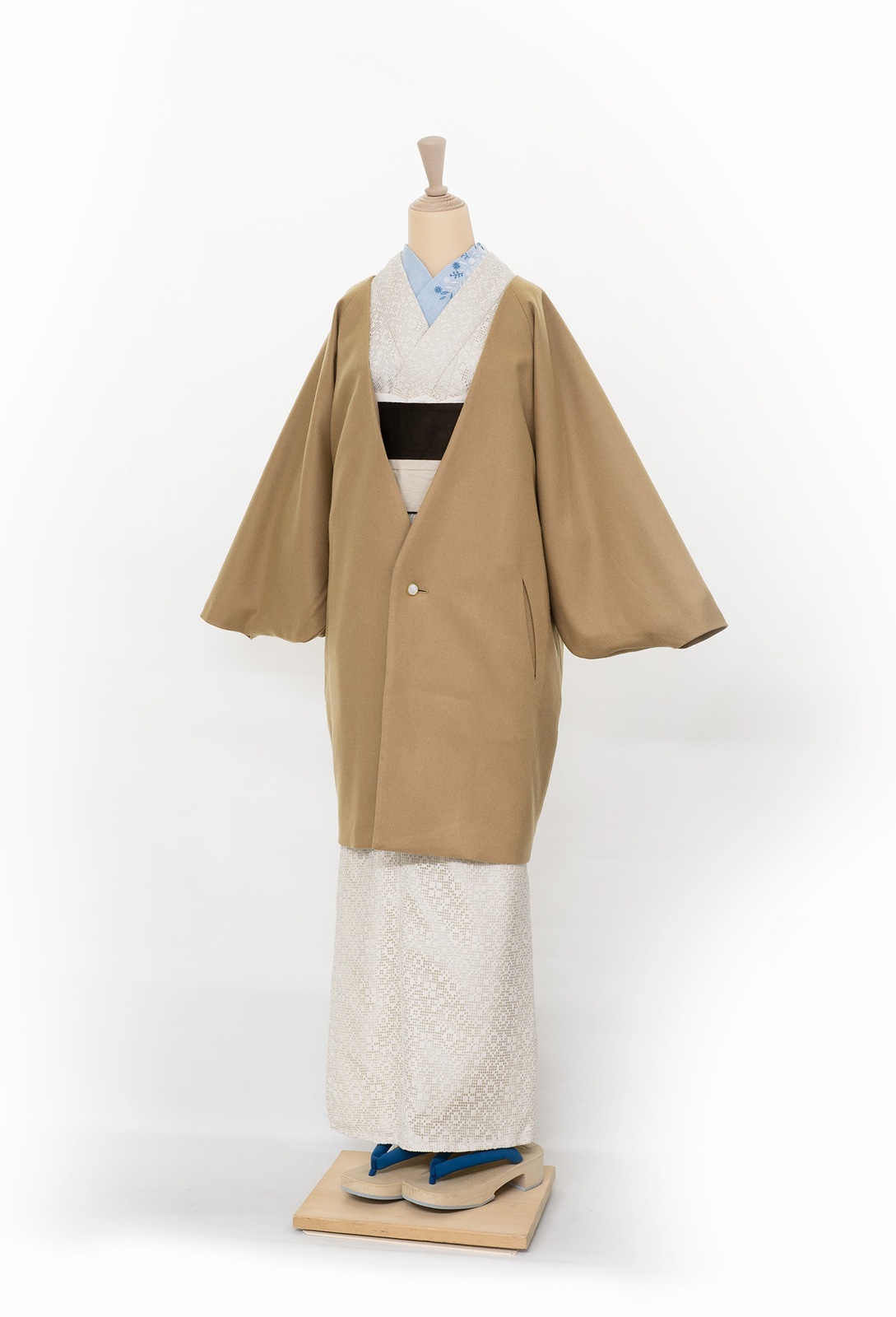 ノーカラーコート（キャメル）s-SAK-NCC181212　即納品