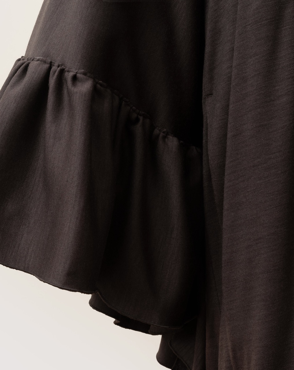 ニットフリル羽織ロング（ダークブラウン）SAK-FHANL 241124 | さく
