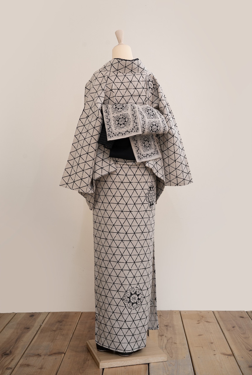 即納品 麻(単衣)着物(トライタティング・生成) sSAK-LK190329