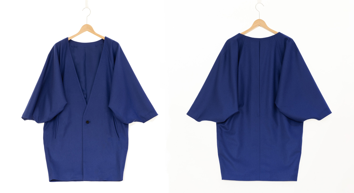 ノーカラーコート(ブルー)s-SAK-NCC181211 即納品