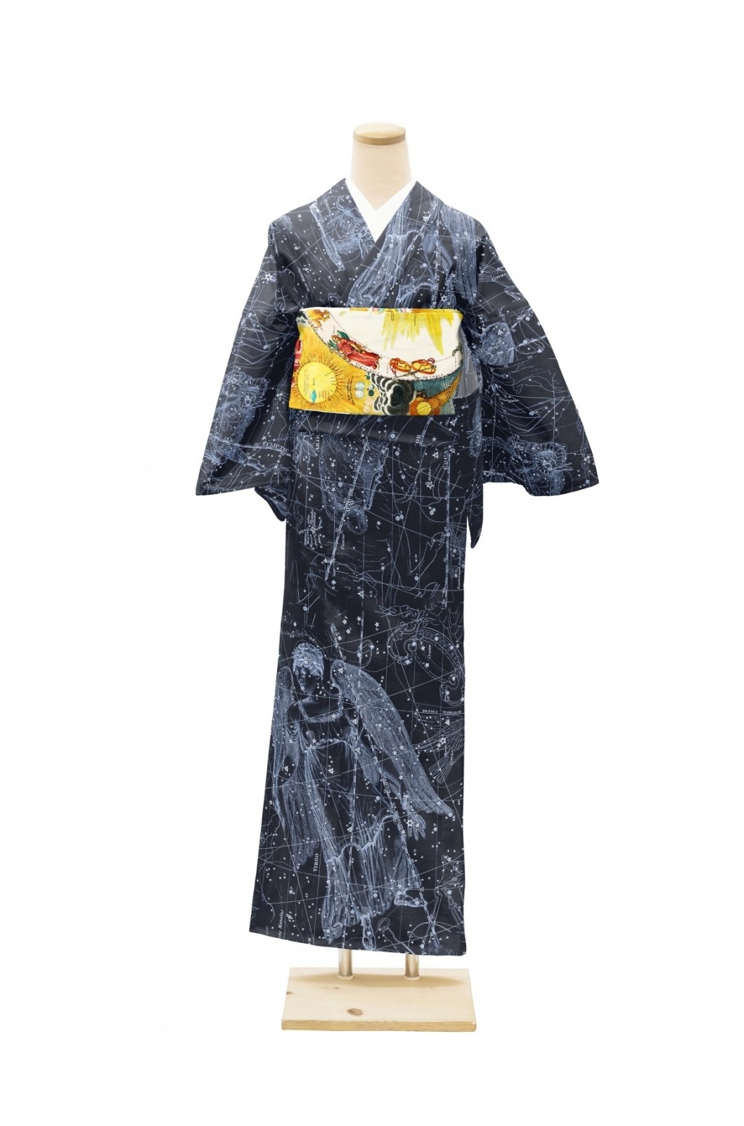 吐竜の滝 訪問着 仮絵羽 銀通し 風景画 八掛付き 正絹