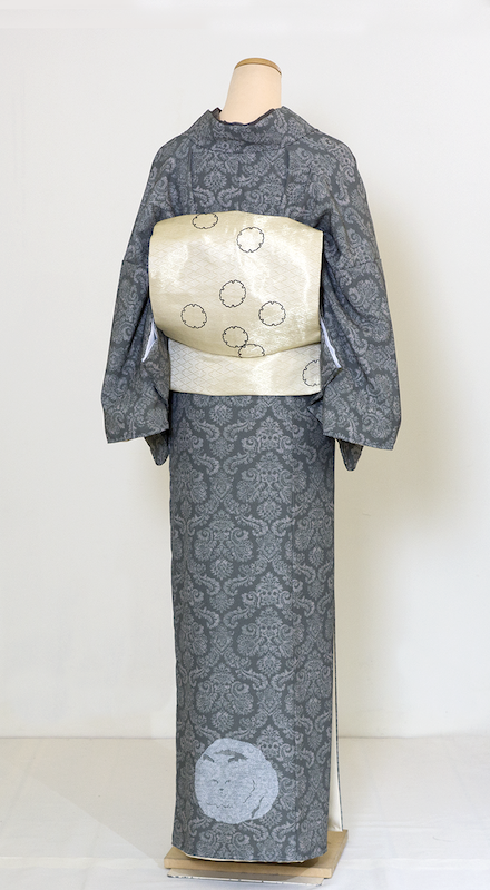 シルクレーヨン名古屋帯 雪輪(ゴールド) SAK-ONSR161015a