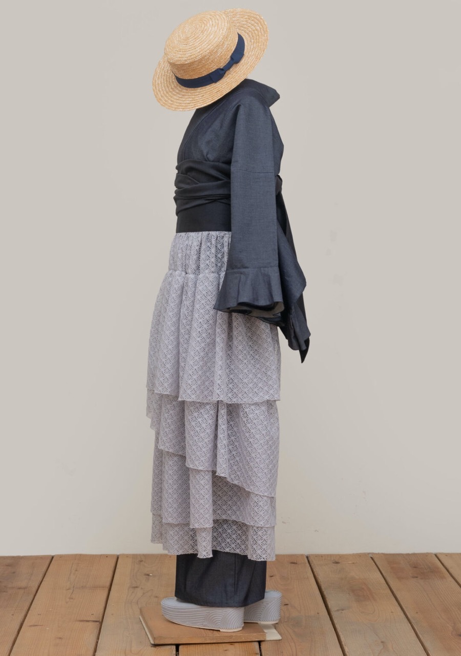 SAK-TFBLG260313　ティアードフリルベルト（レース・グレー）