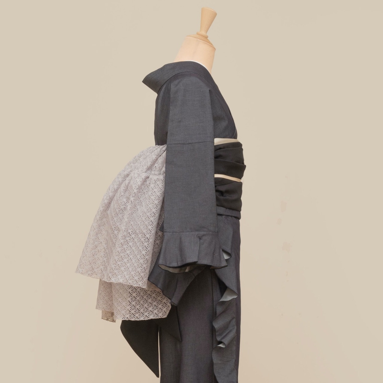 SAK-TFBLG260313　ティアードフリルベルト（レース・グレー）