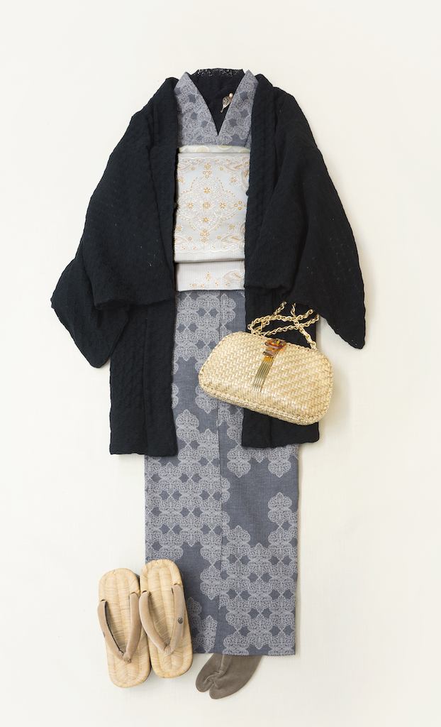 正絹名古屋帯 /蝶レース（アイボリー）　SAK-ONS161114a　