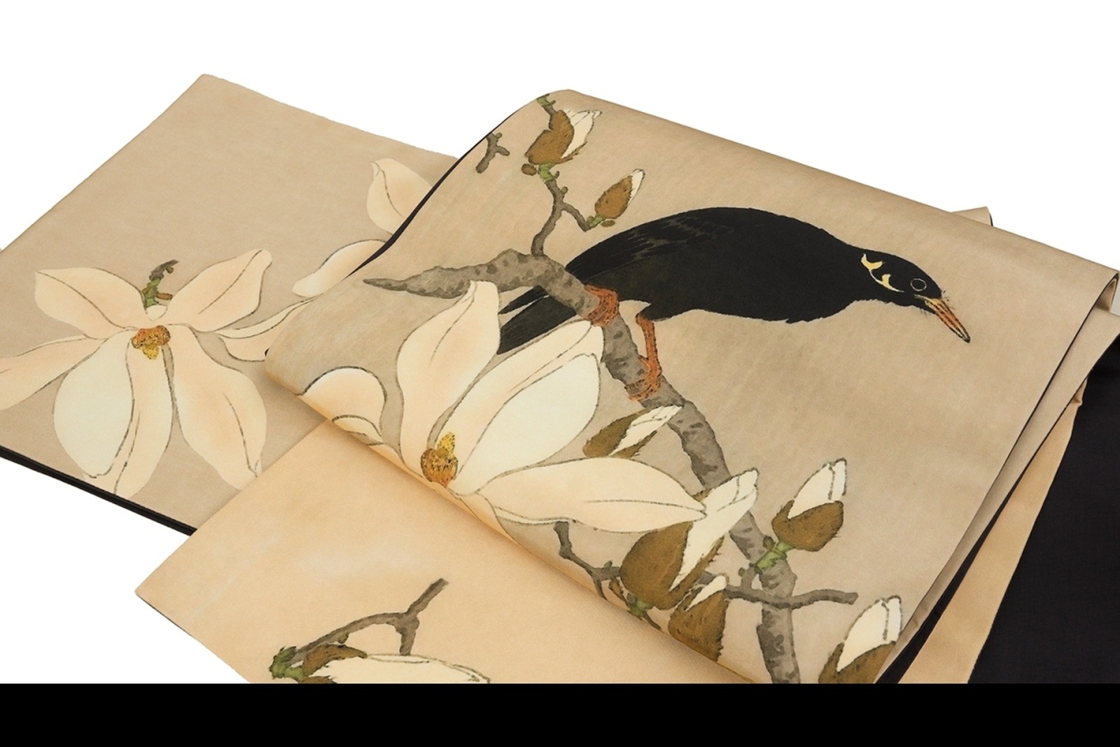 カラスの柄 京袋帯 小原古邨 カラスの柄 京袋帯 小原古邨