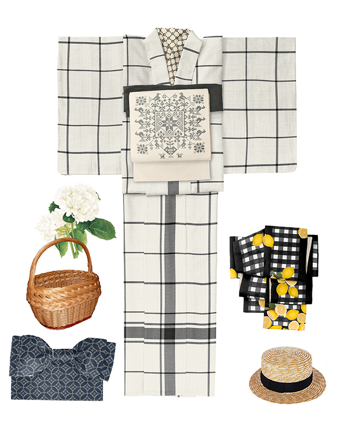 正絹名古屋帯/ステッチ（黒）　SAK-ONS0301a　