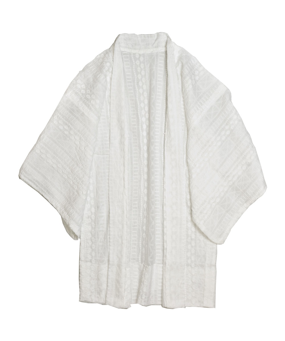 ひとえ羽織　シュリンクレース白　SAK-HA-03　即納品