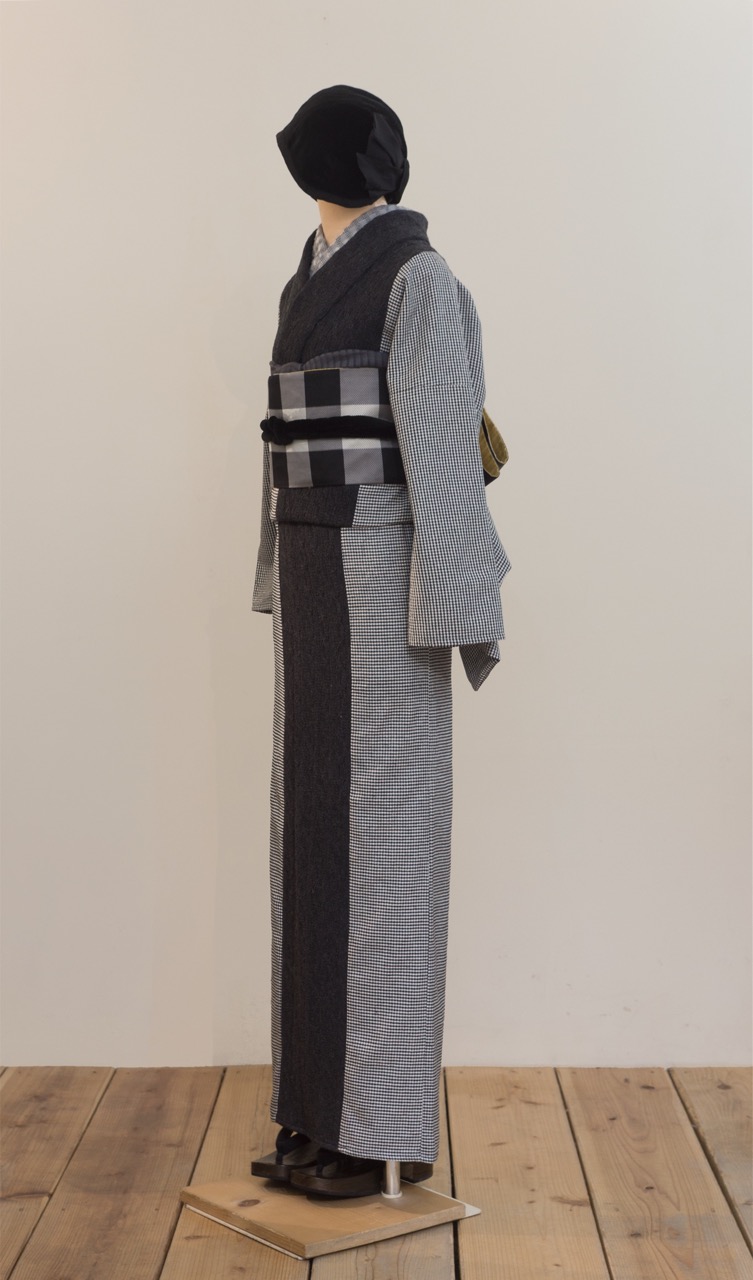 ビブヨーク着物/ニット千鳥格子     SAK-KMBIB20171110