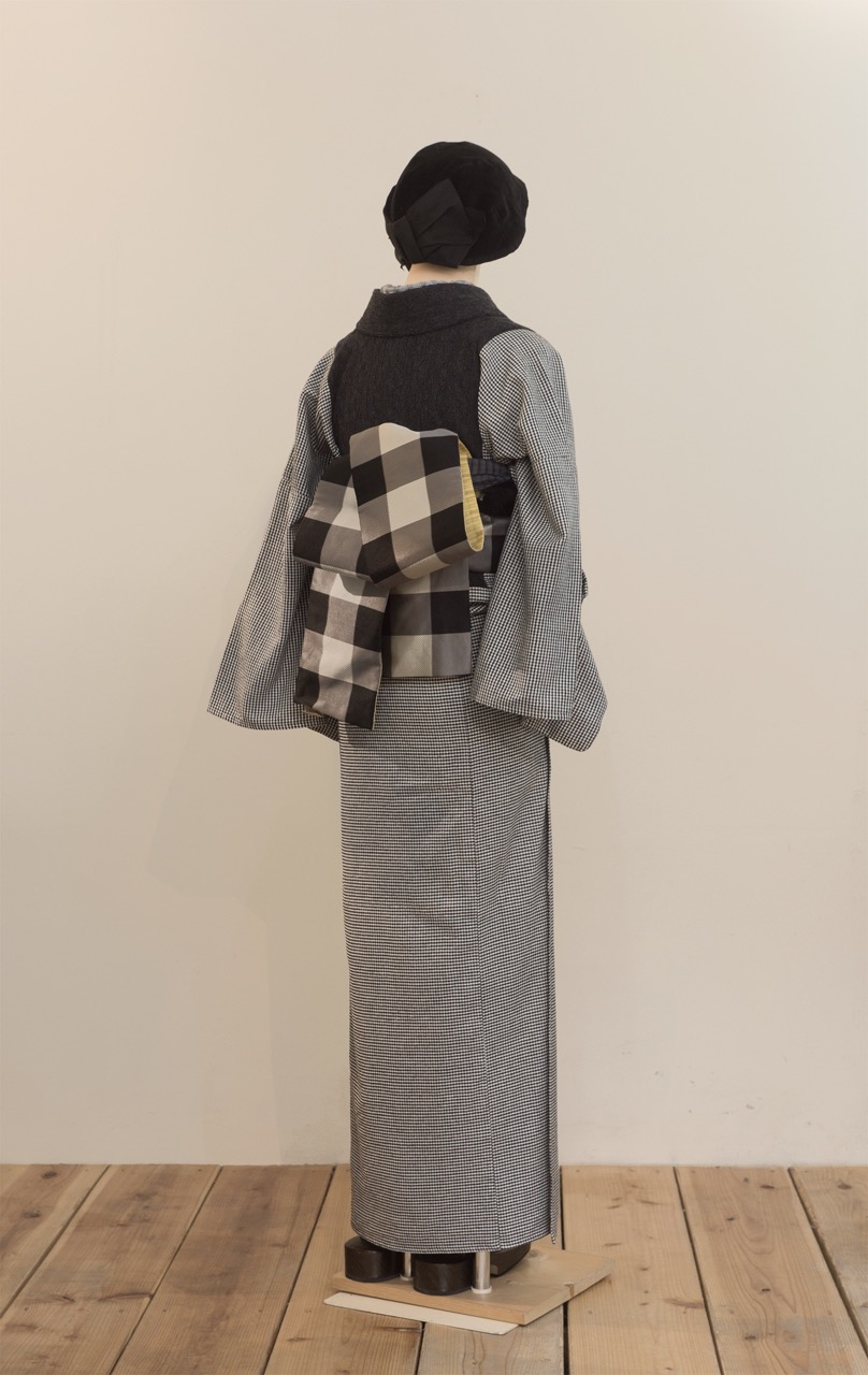 ビブヨーク着物/ニット千鳥格子     SAK-KMBIB20171110
