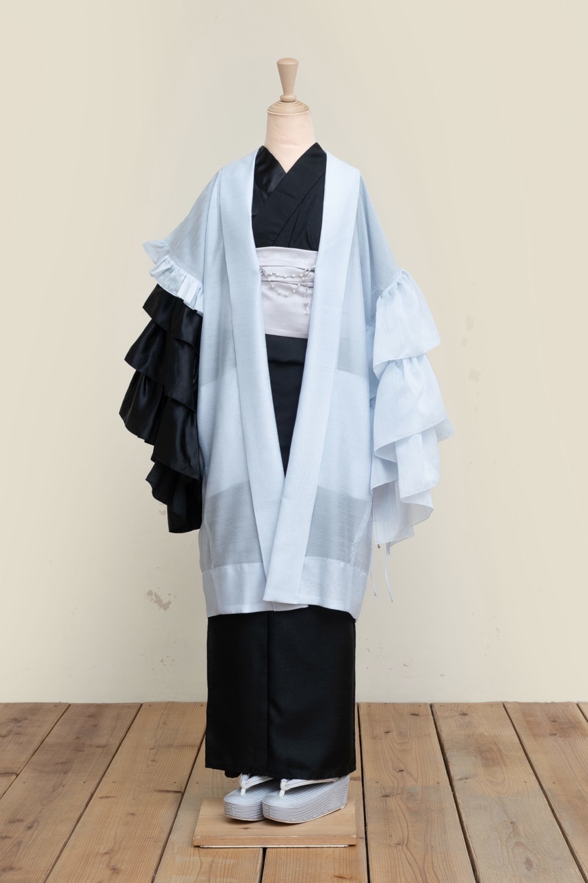 SAK-FJHA 20250722 フリルジレ羽織(シャンタン・ライトブルー)