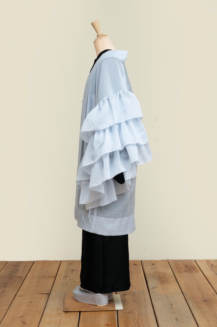 SAK-FJHA 20250722 フリルジレ羽織(シャンタン・ライトブルー)