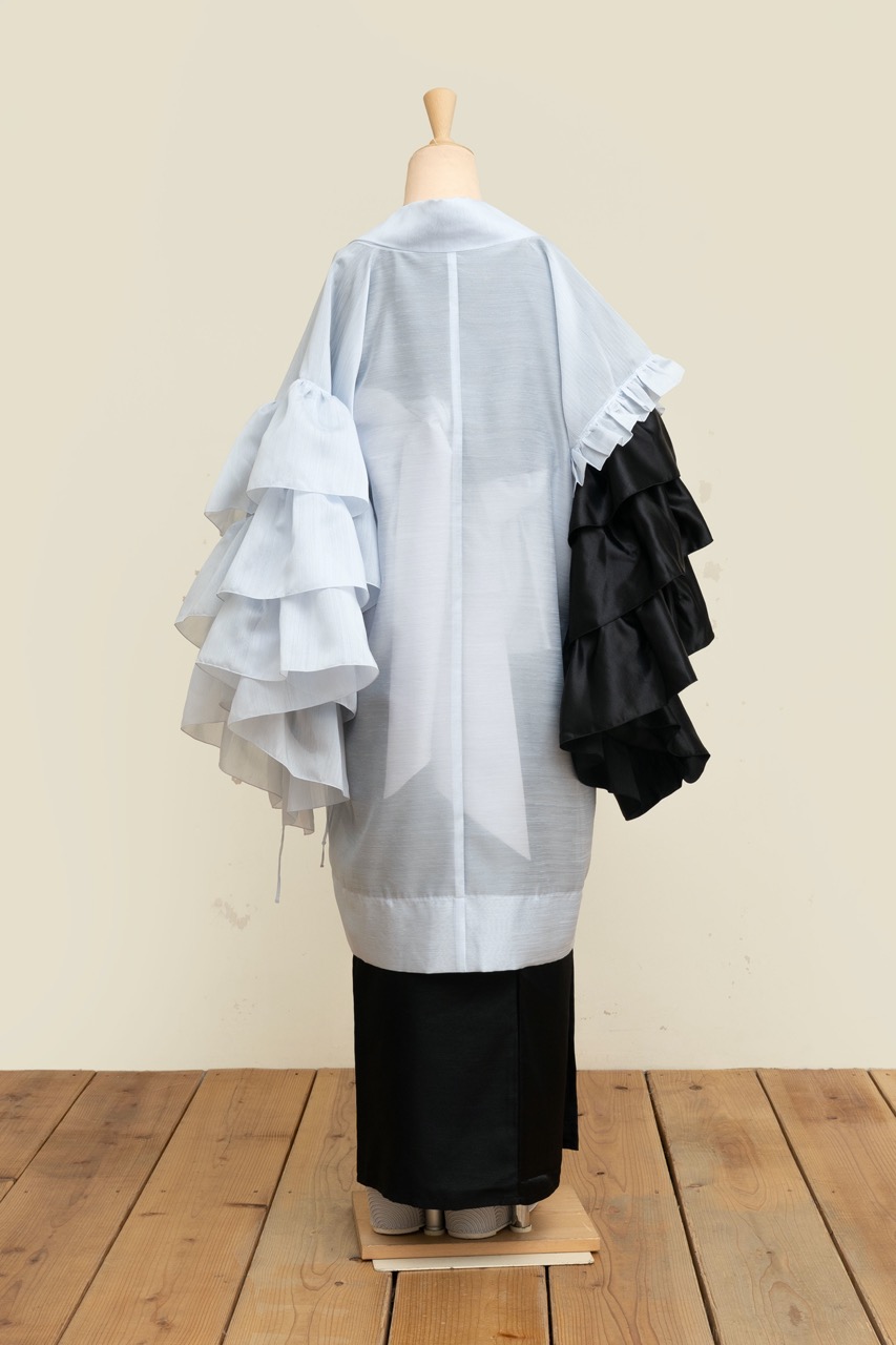SAK-FJHA 20250722 フリルジレ羽織(シャンタン・ライトブルー)